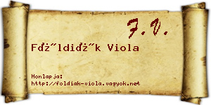 Földiák Viola névjegykártya